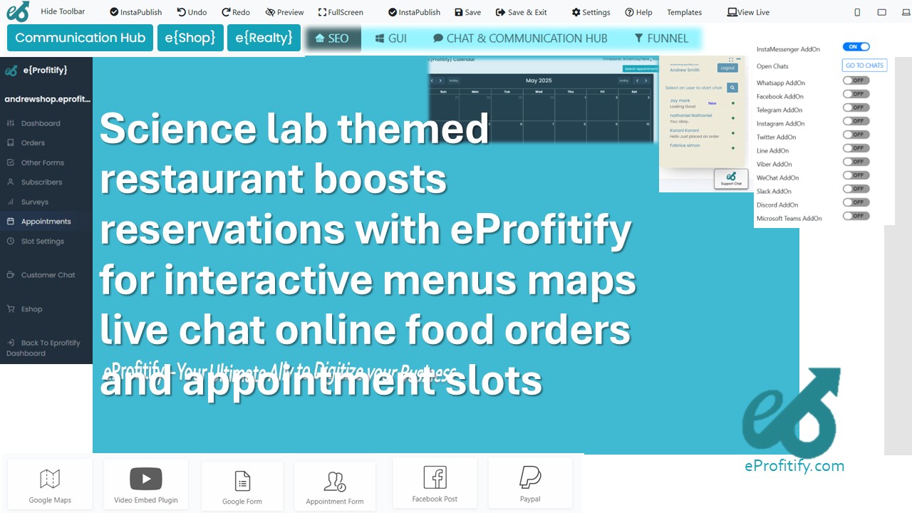 Science lab themed restaurant boosts reservations with eProfitify for ...