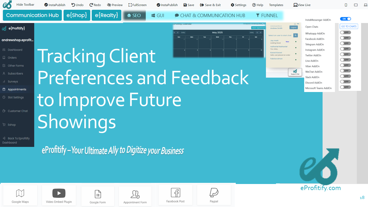 Tracking Client Preferences and Feedback to Improve Future Showings